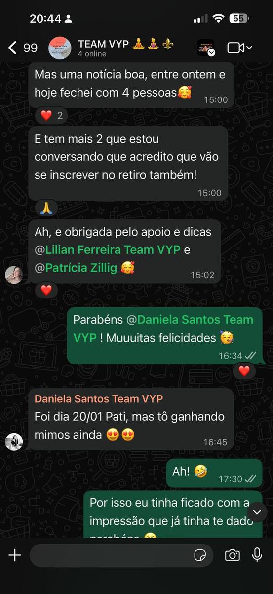 Fechou 4 pessoas em 2 dias